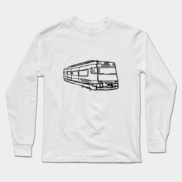 Minimal Spanish locomotive train driver train driving Spain travel Long Sleeve T-Shirt by Tropical Blood